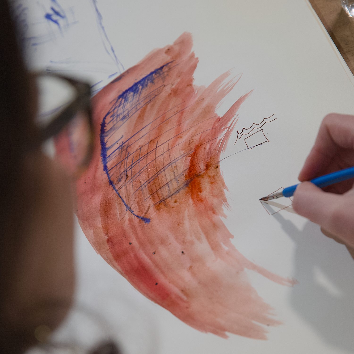 Aan het schilderen met aquarelverf